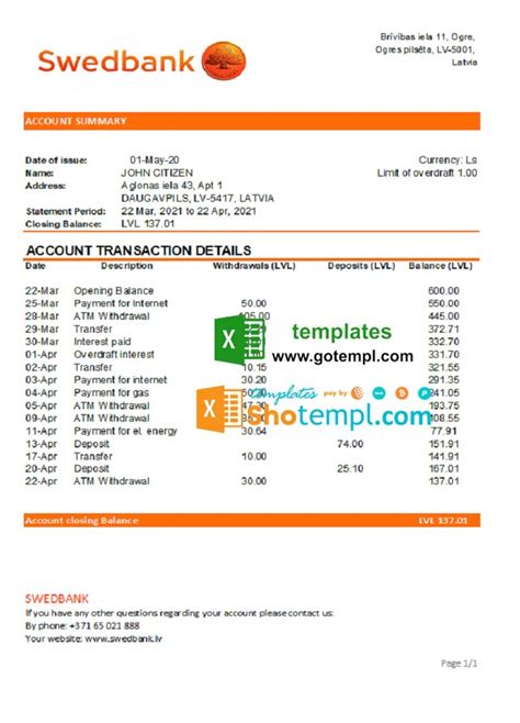 swedbank statement.